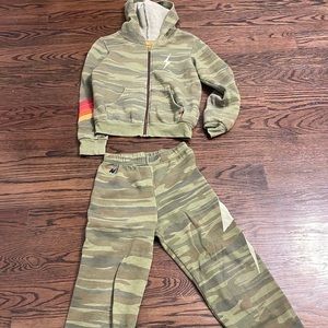 Aviator nation size 14 camo sweat suit.